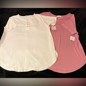 NWT Zenena Women’s XL short rolled sleeve Lot of 2 tshirts